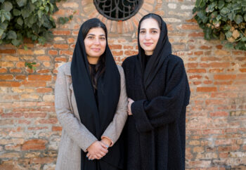 From left to right: Noura and Basma Bouzo, Venice, 2023 Credits to Alvise Busetto Courtesy of Ministry of Culture